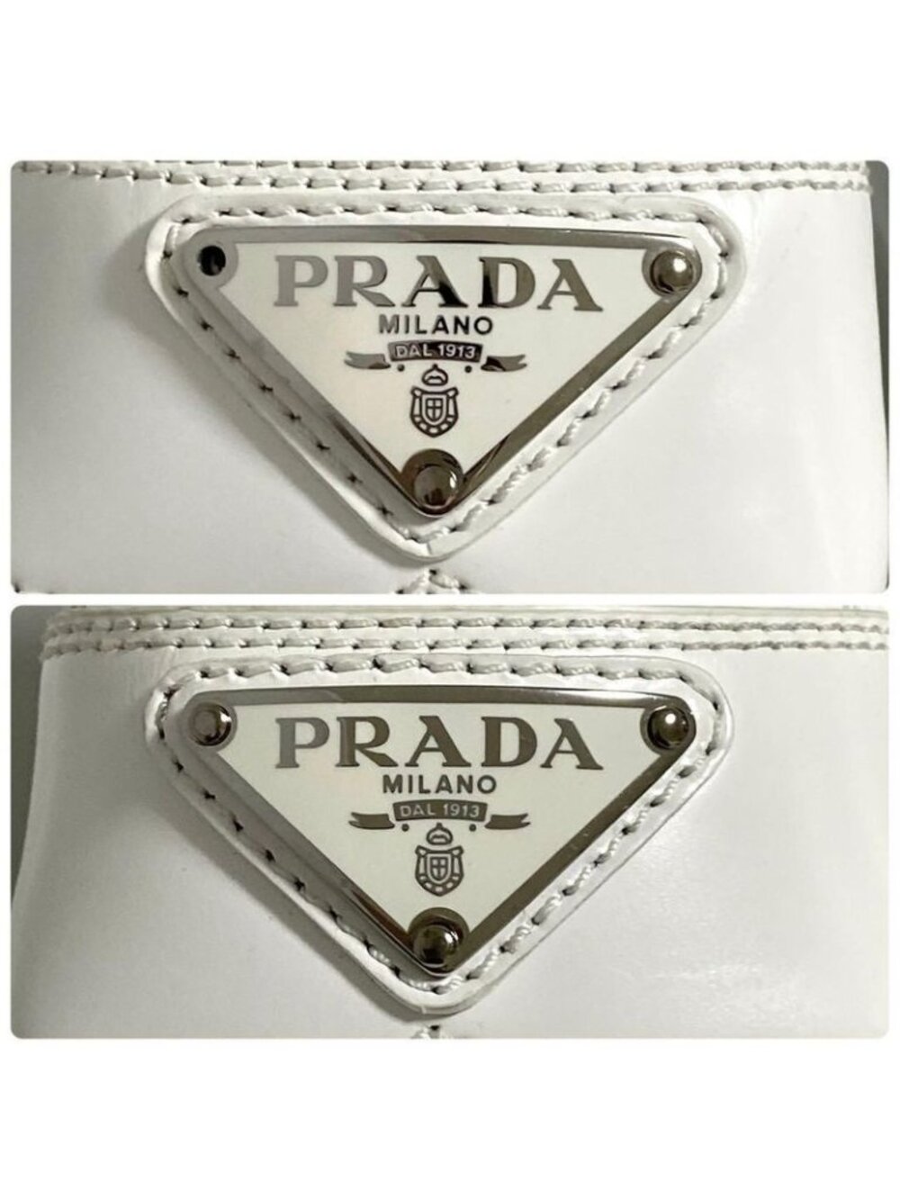 Prada Monolith Brushed Leather Loafers 36 White - Picture 8 of 10